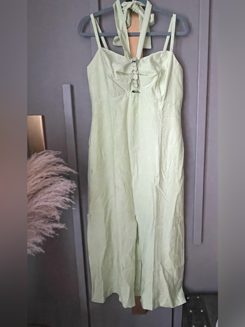 cleo Light Mint Halter-Detail Dress